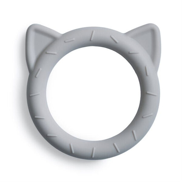 Mushie Teether Cat - Stone