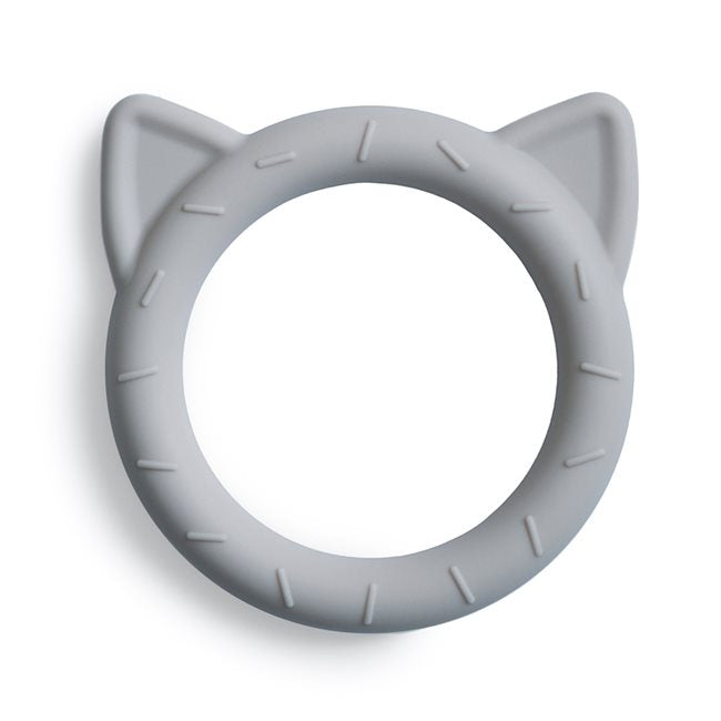 Mushie Teether Cat - Stone