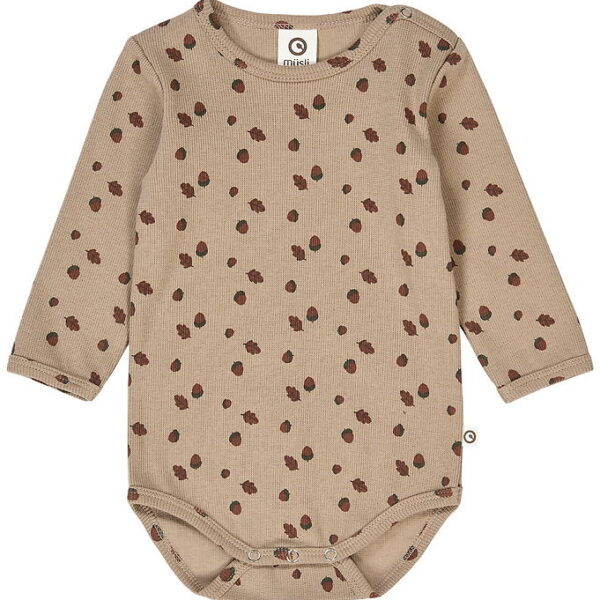 Müsli Body l/æ - Rib - Acorn - Beige/Root/Deep Green