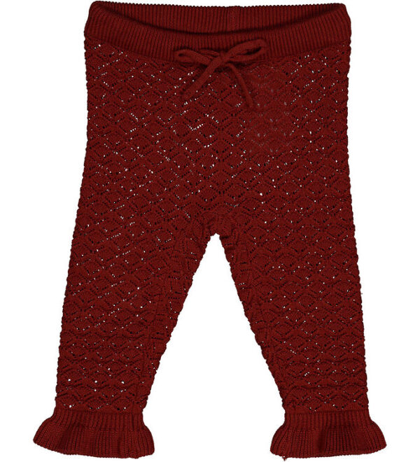 Müsli Bukser - Knit Scallop - Russet m. Hulmønster