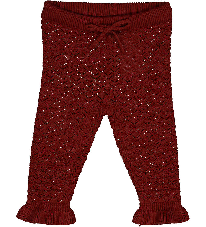 Müsli Bukser - Knit Scallop - Russet m. Hulmønster