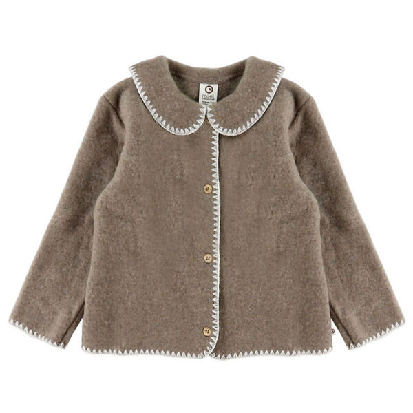 Müsli Cardigan - Uldfleece - Brown Melange Müsli Cardigan - Uldfleece - Brown Melange