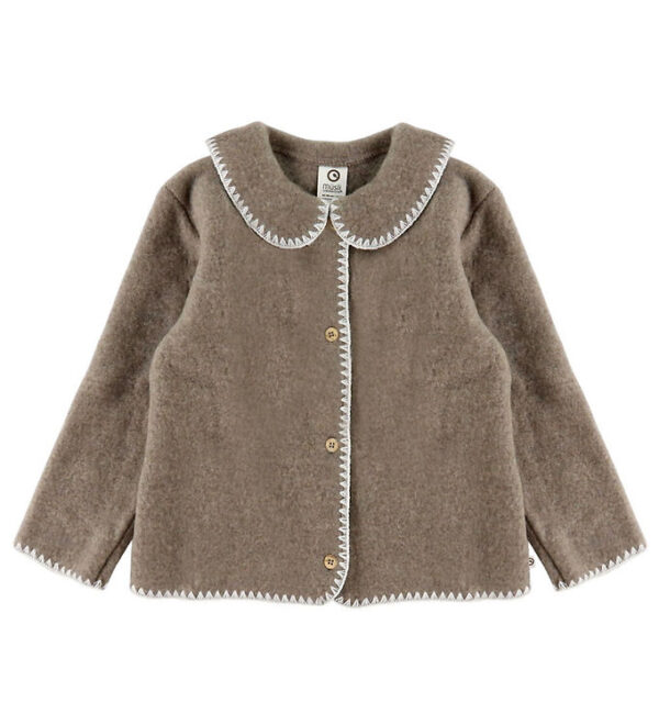 Müsli Cardigan - Uldfleece - Brown Melange