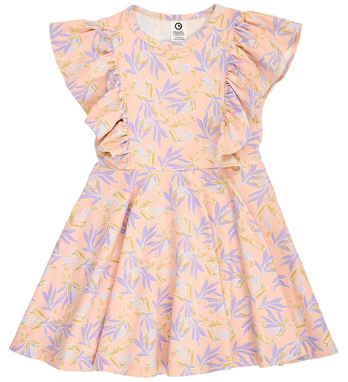 Müsli Kjole - Peony Ruffle - Peach/ Bloom/ Dream