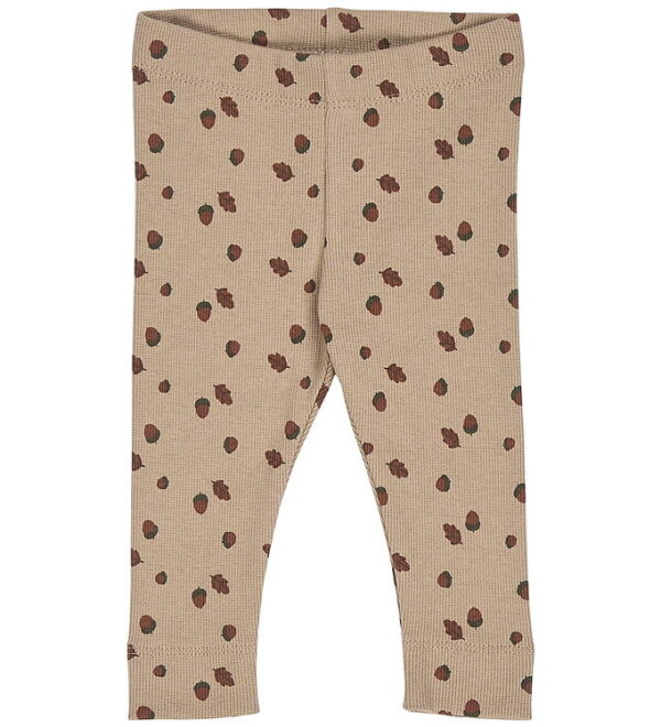 Müsli Leggings - Rib - Acorn - Beige/Root/Deep Green