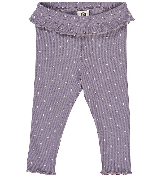 Müsli Leggings - Rib - Dot - Lilac Fog/Oak