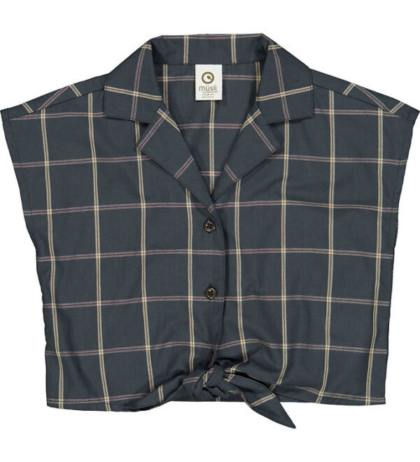 Müsli Skjorte - Check Crop - Night Blue/Cashmere