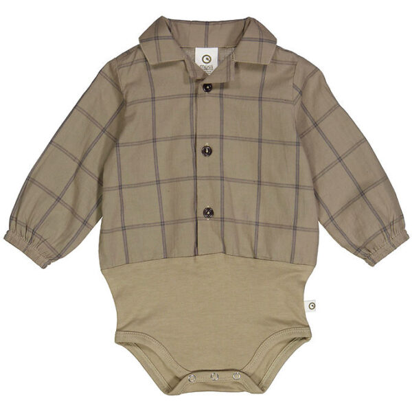 Müsli Skjortebody l/æ - Check - Cashew