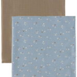 Müsli Stofbleer - 2-pak - 75x75 - Stars - Jasmin Blue/Balsam Cre