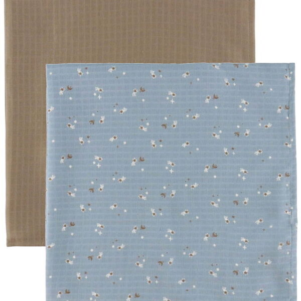 Müsli Stofbleer - 2-pak - 75x75 - Stars - Jasmin Blue/Balsam Cre Müsli Stofbleer - 2-pak - 75x75 - Stars - Jasmin Blue/Balsam Cre