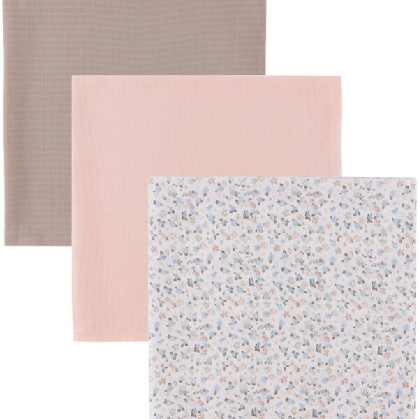 Müsli Stofbleer - 3-pak - 75x75 - Balsam Cream/Peony/Jasmin Blue