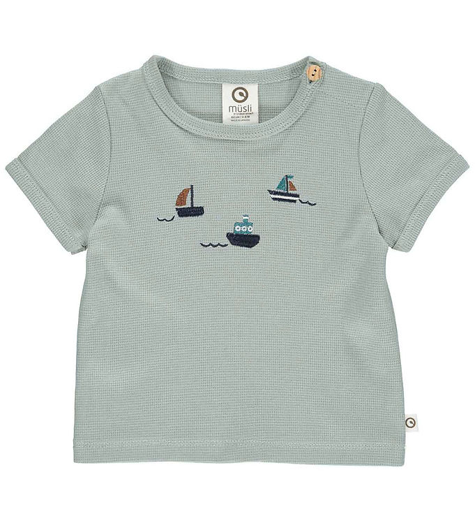 Müsli T-shirt - Waffle - Spa Green