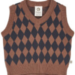 Müsli Vest - Strik - Harlequin - Root