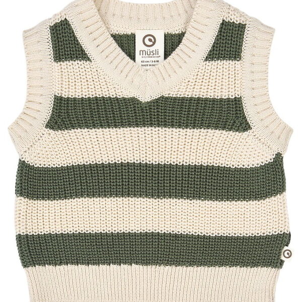 Müsli Vest - Strik - Stripe - Oak