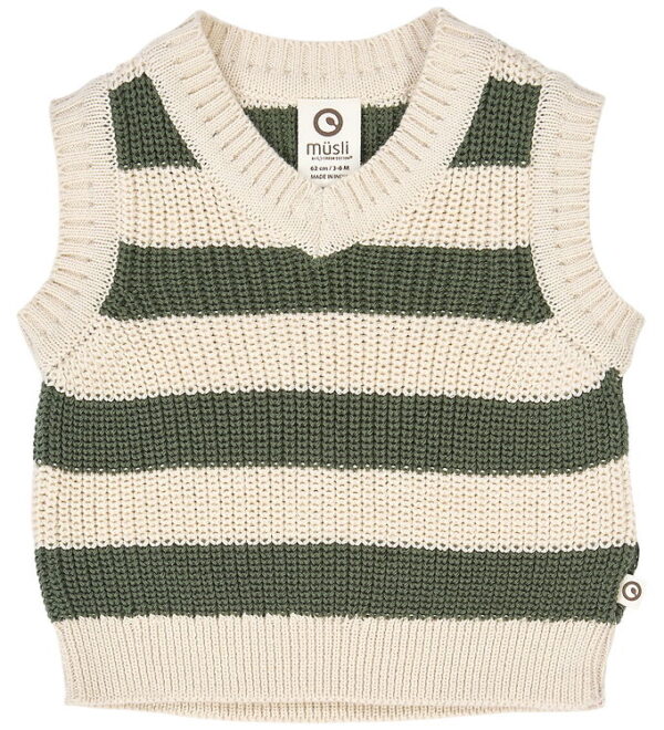 Müsli Vest - Strik - Stripe - Oak