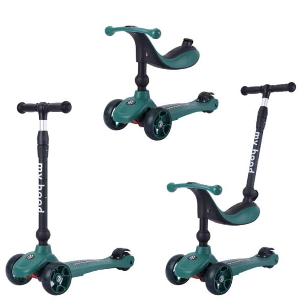 My Hood Kick'n'ride 3i1 - Mørkegrøn