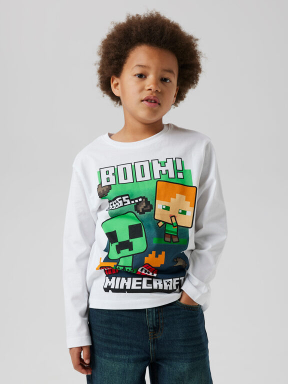 NAME IT Bluse Ac Minecraft Bright White NAME IT Bluse Ac Minecraft Bright White