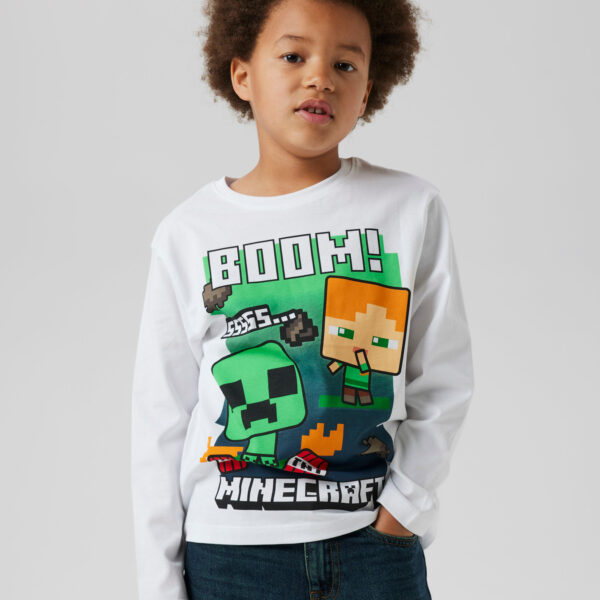 NAME IT Bluse Ac Minecraft Bright White