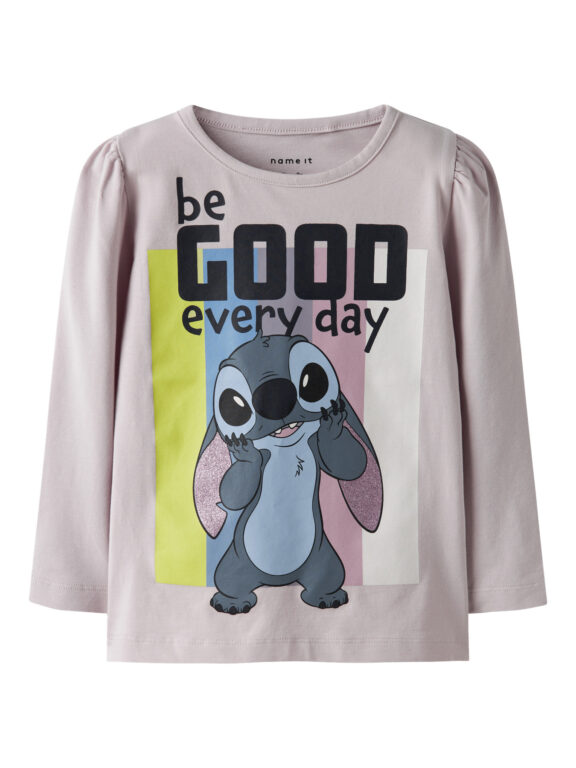 NAME IT Bluse Diana Stitch Lilac Marble