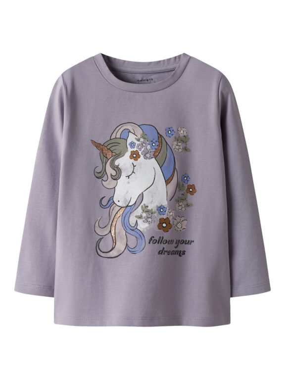 NAME IT Bluse Tulinea Lavender Gray