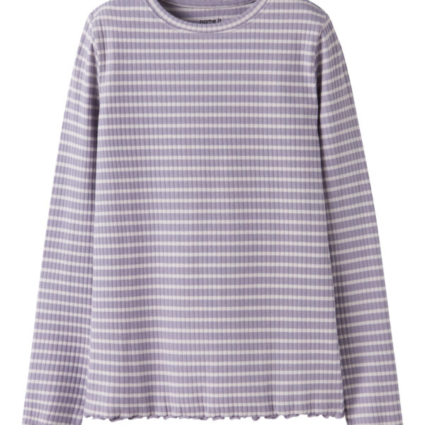 NAME IT Bluse Vemma Lavender Gray Lilac Marble Stripe