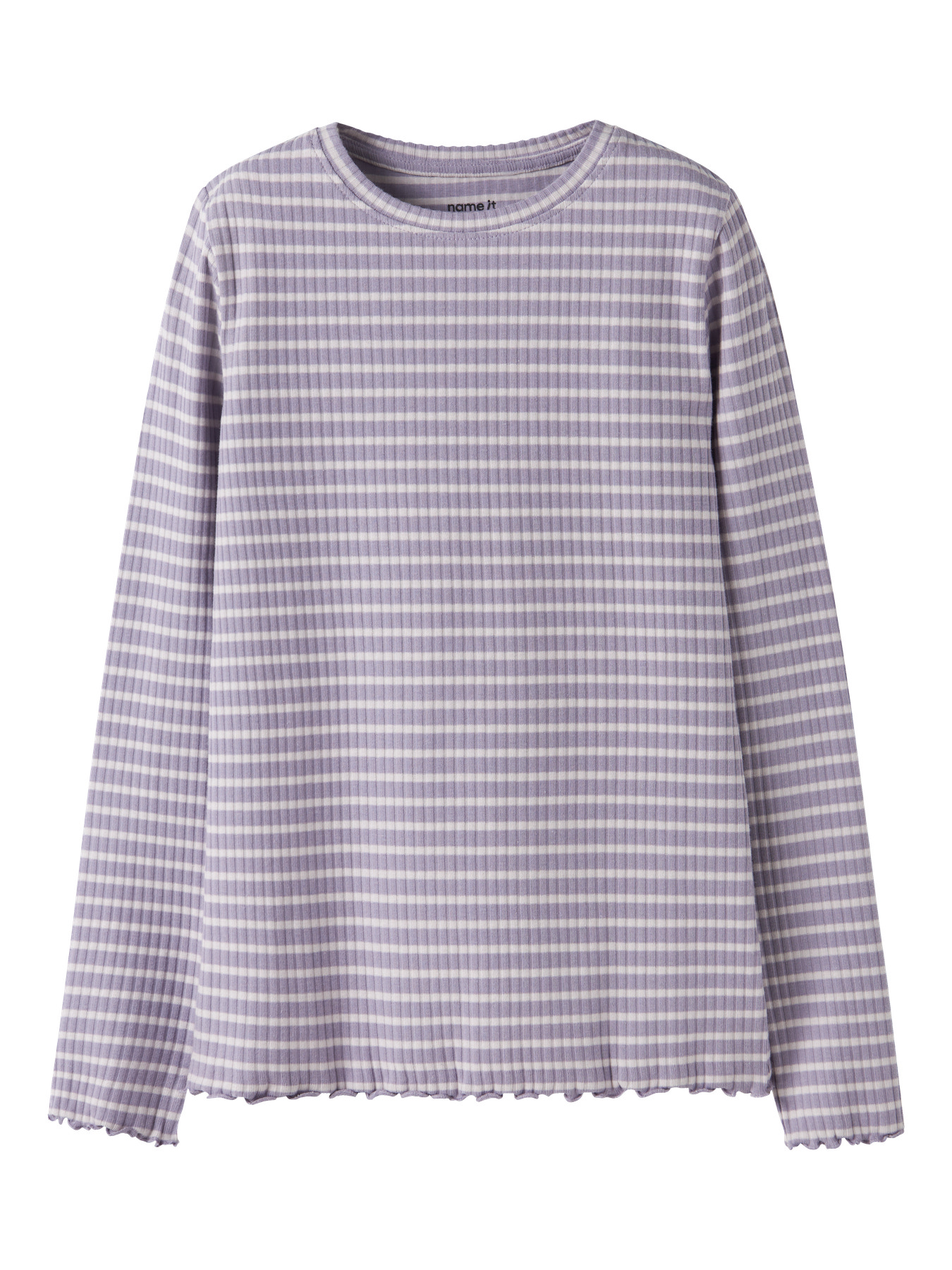 NAME IT Bluse Vemma Lavender Gray Lilac Marble Stripe