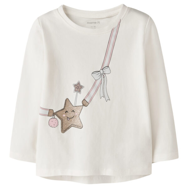 NAME IT Bluse Vix Cloud Dancer Star Bag