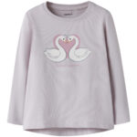 NAME IT Bluse Vix Lilac Marble Swan Heart