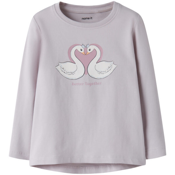 NAME IT Bluse Vix Lilac Marble Swan Heart