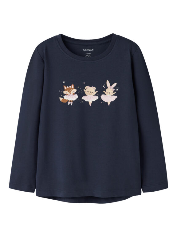 NAME IT Bluse Vix Navy Blazer Animal Ballerinas