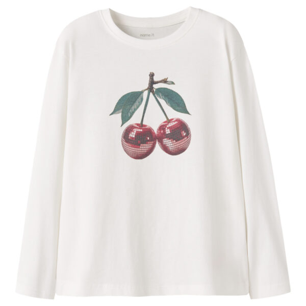 NAME IT Bluse Votea Cloud Dancer Cherry Disco