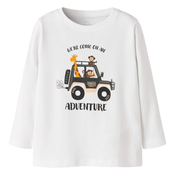 NAME IT Bluse Vux Bright White Jungle Car