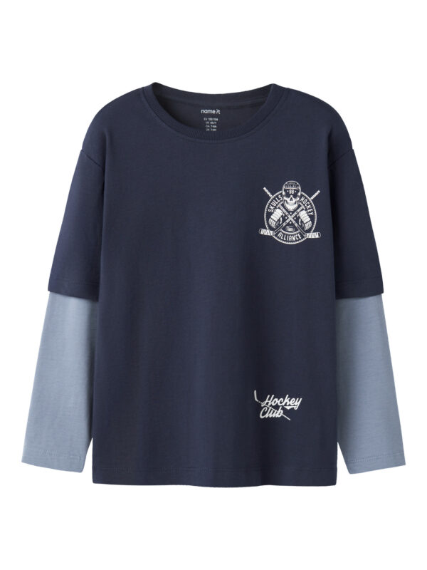 NAME IT Langærmet Bluse Varto Navy Blazer Skull