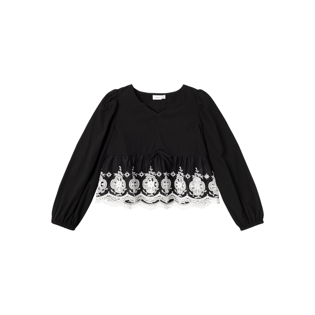 NAME IT Oreana Kort Blonde Bluse Black NAME IT Oreana Kort Blonde Bluse Black
