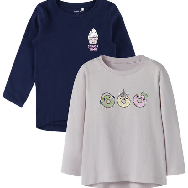 Name It Bluse - 2-pak - NmfViolet - Loose - Navy Blazer/Lilac Ma