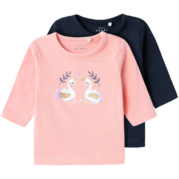 Name It Bluse - NbfVubie - 2-pak - Murex Shell m. Glitter