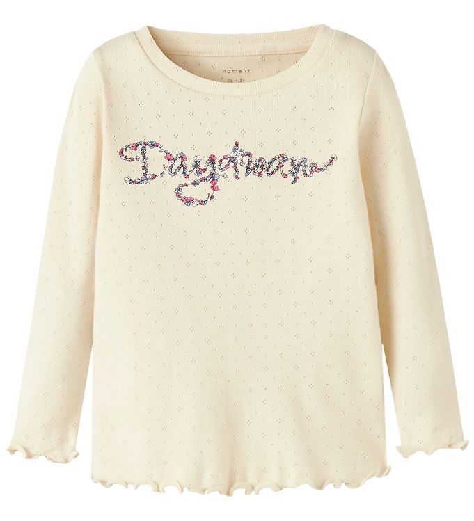 Name It Bluse - NmfNimma - Parchment m. Hulmønster Name It Bluse - NmfNimma - Parchment m. Hulmønster