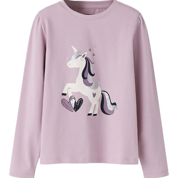 Name It Bluse - NmfTearta - Dawn Pink m. Enhjørning