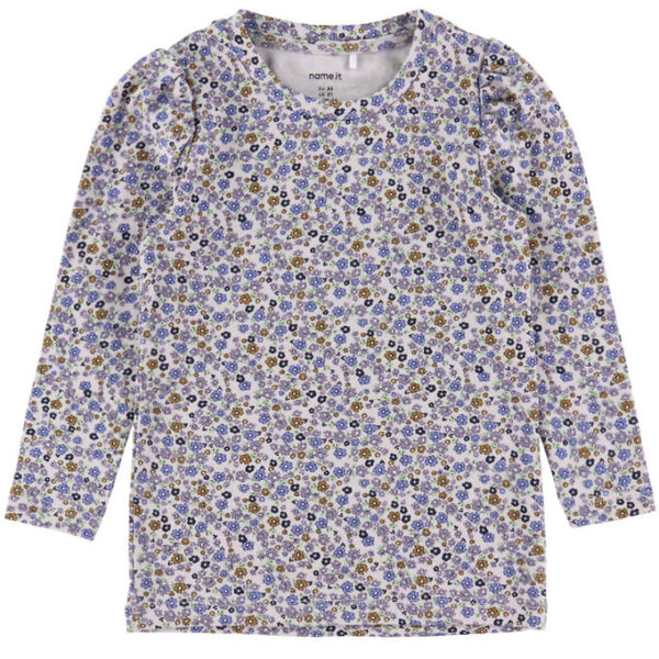 Name It Bluse - NmfTuline - Lilac Marble m. Blomster