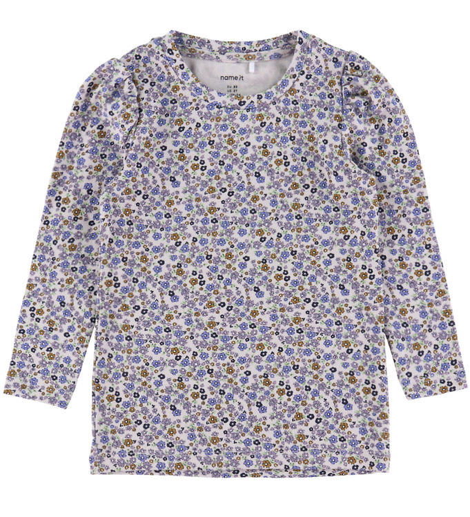 Name It Bluse - NmfTuline - Lilac Marble m. Blomster