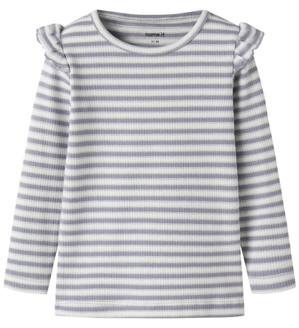 Name It Bluse - Rib - NmfTaias - Lavender Gray/ Cloud Dance