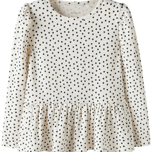 Name It Bluse - Rib - NmfTenna - Gardenia m. Prikker