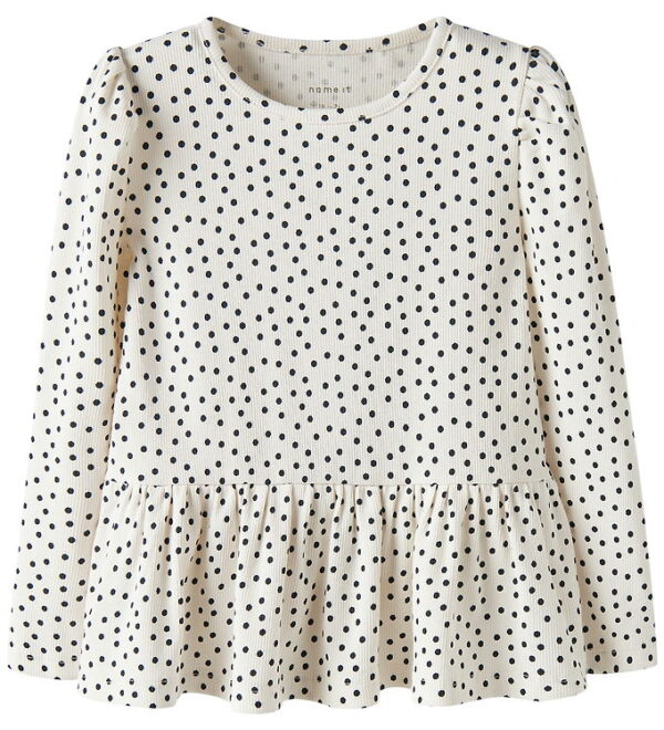 Name It Bluse - Rib - NmfTenna - Gardenia m. Prikker