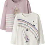 Name It Bluser - 2-pak - NmfValiane - Cloud Dancer/Dawn Pink