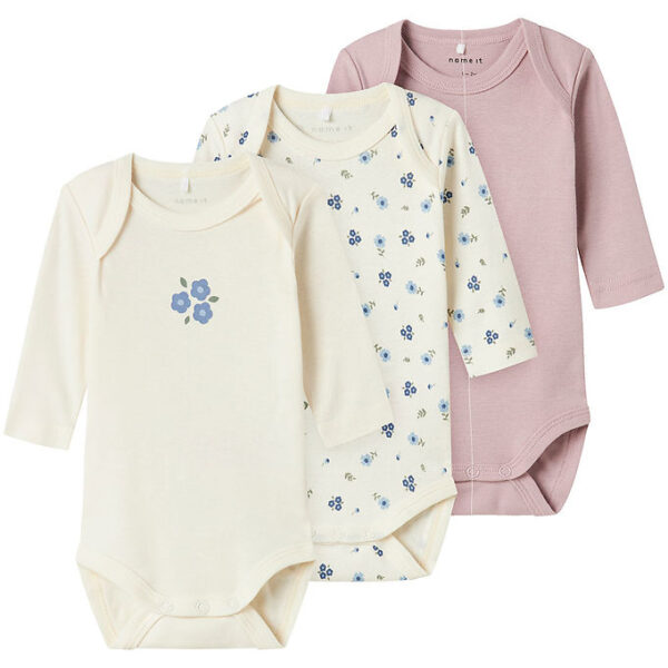 Name It Bodyer l/æ - Noos - NbfBody - 3-pak - Jet Stream Flower