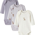 Name It Bodyer l/æ - Noos - NbfBody - 3-pak - Lilac Marble/W/Jet