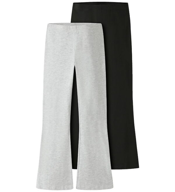 Name It Bukser - 2-pak - MkfVivii - Light Grey Melange/Sort