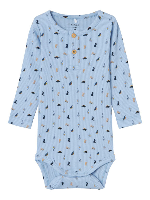Name It Dabbu Body med Dino - Chambray Blue - 86 cm Name It Dabbu Body med Dino - Chambray Blue - 86 cm
