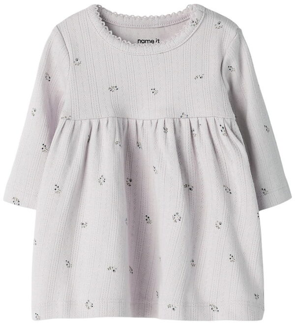 Name It Kjole - Hulmønster - NbfBerries - Lilac Marble Name It Kjole - Hulmønster - NbfBerries - Lilac Marble