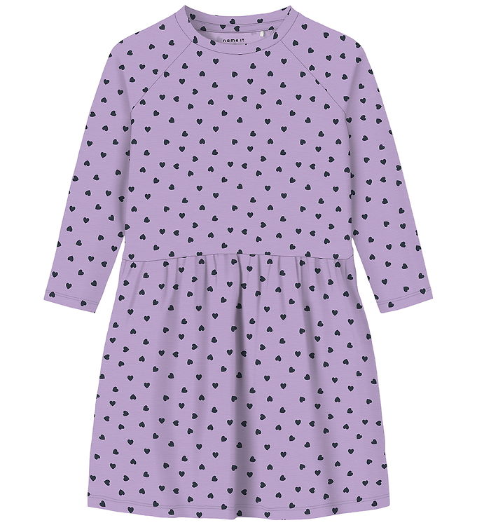 Name It Kjole - NmfPbelle - Lavendula/Heart In Dark Sapphire